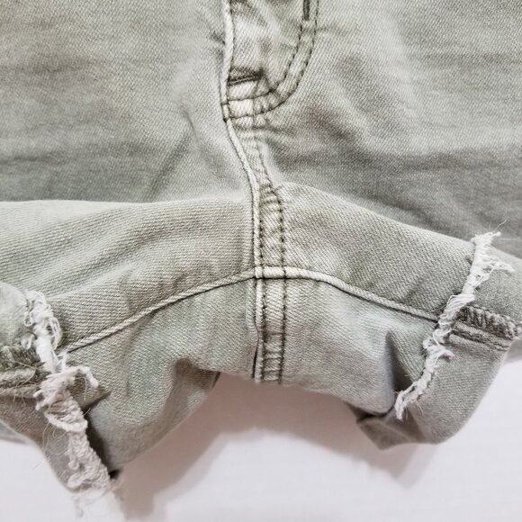 American Eagle shorts 2 Hi-Rise Shortie stretch denim jean frayed raw hem cuffed - Picture 7 of 14